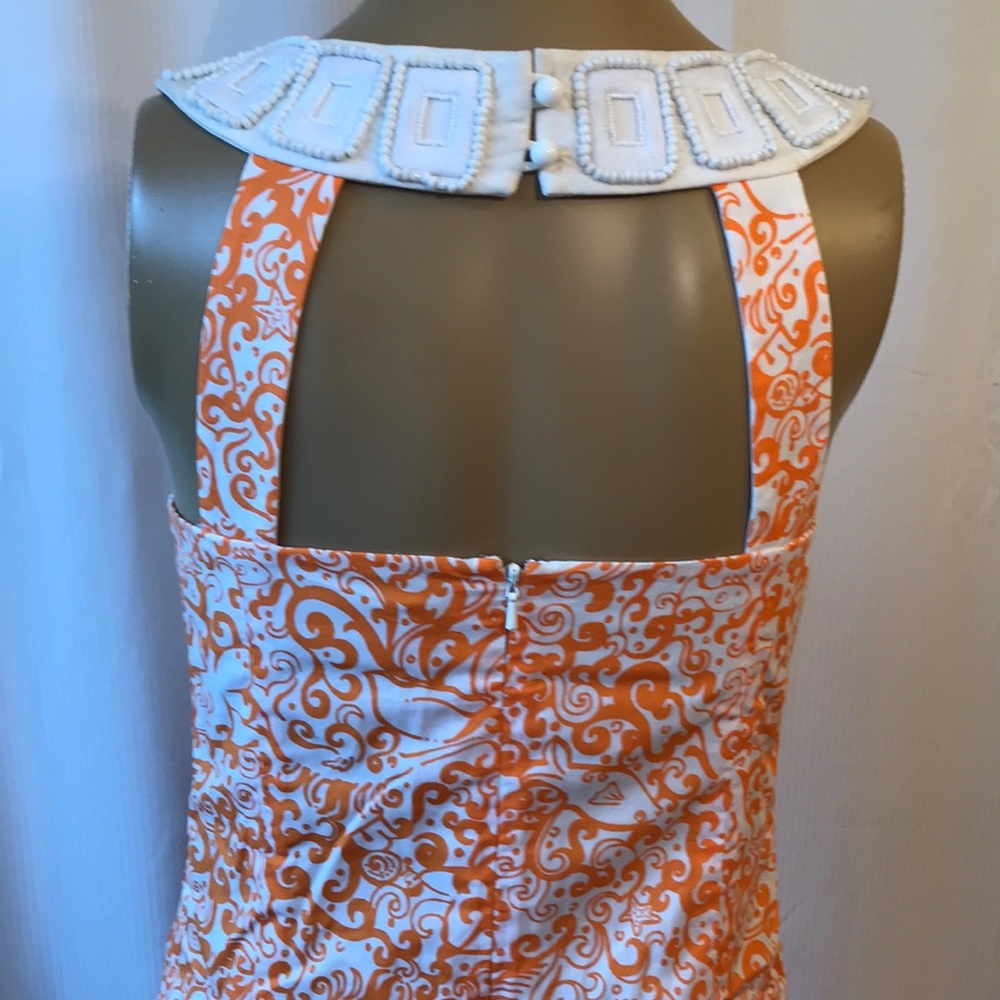 Lilly Pulitzer Orange and White Print Dress - Picture 4 of 7
